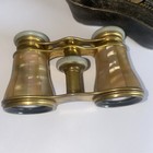 Antique Vintage Mother Of Pearl   Brass French Lemaire Paris Opera Glasses  Case