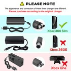 For Microsoft Xbox 360 Slim Power Supply Adapter Brick Charger Power Cord Cable