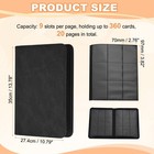 Card Binder 9 Pocket 360 Cards Zip Trading Card Binder For Tcg Denim Black