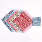 Printed Cotton Bandanas Lot Of 10 Colorful Square Head Wrap Fashion Scarves Set