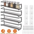 4 Packs Kitchen Spice Rack Organizer Storage Shelf Cabinet Jar Holder Wall Mount