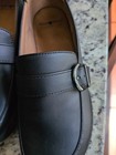 Nurse Mates Slip Resistant Black Daisy Slip On Sporty Loafer Shoes Size 7 Eu 38