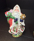 Fitz And Floyd Florentine Santa Claus Sleigh Salt And Pepper Shakers Vtg X-mas