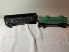 Lot Of 2 Lionel Train Cars - Black Lehigh Valley Hopper   6076 Tank Car Blue76