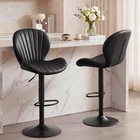 Kitchen Faux Leather Bar Stools Set Of 4 Modern Swivel Adjustable Bar Chairs