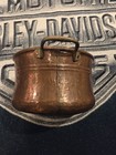 Vintage    solid Copper Pot W brass Handles   Made In Turkey Houston International