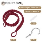 2pcs Rope Curtain Tiebacks  23 6  Hand-woven Curtain Holdback  Wine Red