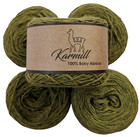 Alpaca Wool Skein 100  Baby Alpaca Yarn Lot- 5  Sport Weight Dark Lime 1hi01