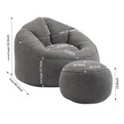 High Pressure Foam Bean Bag Sofa Chair Padding Compressed Bean Bag With Footrest
