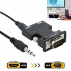 Hdmi Female To Vga Male Converter With Audio Adapter Support 1080p Signal Output