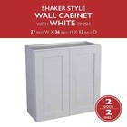 Brookings White Shaker Wall Kitchen Cabinet 27 x36 x12  Rta With 2 Doors