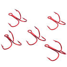 25 Or 50pcs Treble Hooks red Finish high Carbon Steel choose Size free Shipping