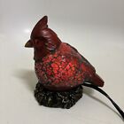 Red Cardinal Crackle Glass Mosaic Stained Glass Accent Boudoir Lamp Nightlight