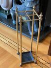 Vintage Brass Umbrella Stand With Catch Basin Victorian Elegance