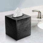 Monarch Abode 19127 Hand Hammered Tissue Box Square Cover Holder   Dispenser - D