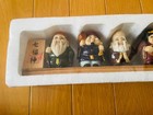 Set Of 7 Japanese Shichifukujin Seven Lucky Gods Ceramic Figurines Retro Japan