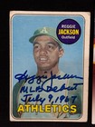 Reggie Jackson  mlb Debut  Signed Auto 1969 Topps Rookie Card  260 Jsa Coa