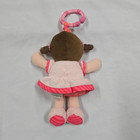 Carter s Baby Doll Plush Stuffed Pull Toy Vibrates Pink Flowers Brown Ring Link