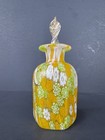 Campanella Italian Murano Milifiori Gold Fleck Yellow Art Glass Perfume Bottle