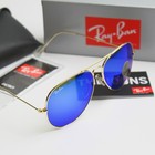 Ray-ban Sunglasses Rb3025 Aviator Sunglasses Gold Frame Ice Blue Lens 62-14 Mm