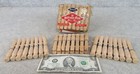 Nos Vintage Diamond Wood Wooden Laundry Clothespins Clothes Pins Usa