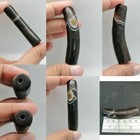 Old Tibetan Dzi Agate Long Tube Bead Black Eye Pattern Drilled Pendant