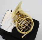 Brass Lacquered Mini French Horn 3 Rotary Valves Piccolo Pocker Horn
