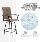 3 Pcs Swivel Bar Stools Patio Dining Table Bar Sets High Back Outdoor Heavy Duty