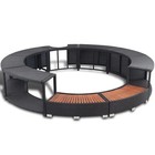 Vidaxl Black Pe Rattan Hot Tub Surround Storage Power Pack Not Included 283cm