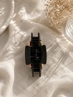 Ysl  Black Hair Claw Clip Gold Logo Glossy Hair Accessory New
