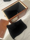 Photo Pet Brown Urn For Dogs Cats Ashes Memorial Pine Small- Lock Sliding Top
