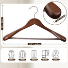 Wooden Hangers 6 Pack wide Shoulder Suit Hangers solid Wood Coat Hangers With