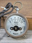 Vintage 1920s Pocket Watch Radio Voltmeter Dual Scale 6v 120v Ht Lt Test Meter