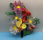 Rare Japanese Decorative Mizuhiki Floral Bouquet   13x14   Wire Weave Knots Etc