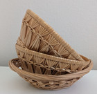 Mini Woven Basket Small Oval Round Wicker Rattan Easter Farmhouse Country Set 3