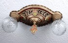 Antique Vintage 1920 s Cast Iron Art Deco Ceiling Light