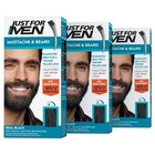Beard Coloring For Gray Hair With Brush  Keratin Biotin Aloe  Real Black - 3 Pac
