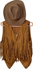 5 Pc Western Cowgirl Costume Women s Size Xxl Vest Hat Pendant Choker Bracelet