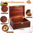 Wooden Storage Box With Hinged Lid And Locking Key Large Memory Box