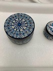 Lot Of 3 Javier Servin Mexico Signed Ceramic Pottery Trinket Boxes W Lids Euc