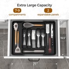 Extra Large Expandable Silverware Organizer  Bpa-free Food-safe Cutlery Flatware