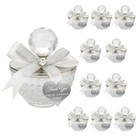 Set Of 12 Custom Crystal Glass Sweet Box Gold Or Silver  Wedding Candy Jar Favor