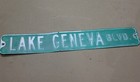 Authentic Road Sign Lake Geneva Blvd Real Street Vintage Retired Sign Antique