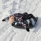 47  Snow Tube Inflatable Snow Sled With Heavy Duty Pvc And Handles  Black Blue