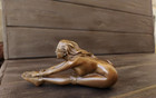 Vintage Bronze Sculpture Statue Woman Marble Deco J patoue Rare Decor Rare