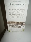New Set Brushed Nickel Beaded Shower Curtain Hooks Metal Hooks