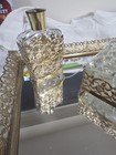 Vintage Vanity Tray Dresser Mirror Perfume W  Bottles And Covered Dish 11  X 16 