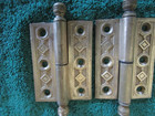 3 Vintage Eastlake Mortise  Brass Door Hinges 2 Match 1 Single Ball Top Pin
