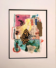 Original Signed Mixed Media Collage Art   Colorful Abstract Layered Wall Artwork