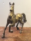 Large Mid Century Modern Brass Horse Sculpture   12x11    Patina Vintage Mcm